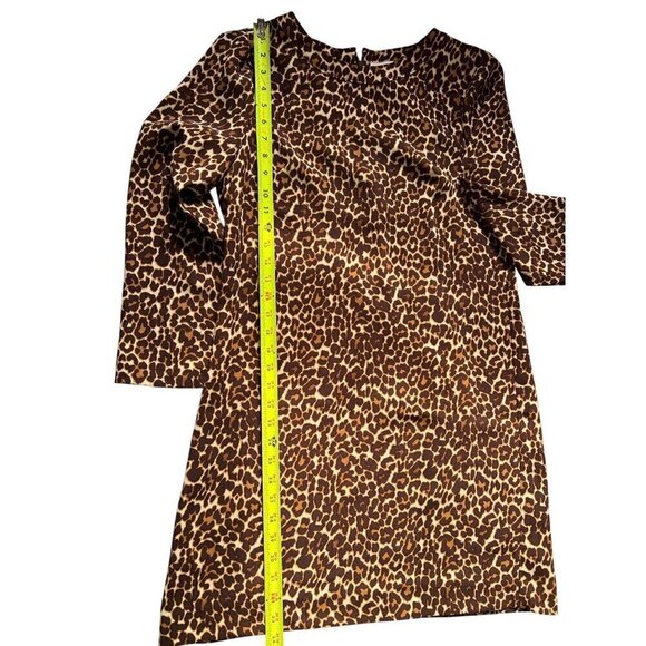 NEW J.Crew Womens Leopard Print Long Sleeve Shift Dress Size 6 - Picture 7 of 10